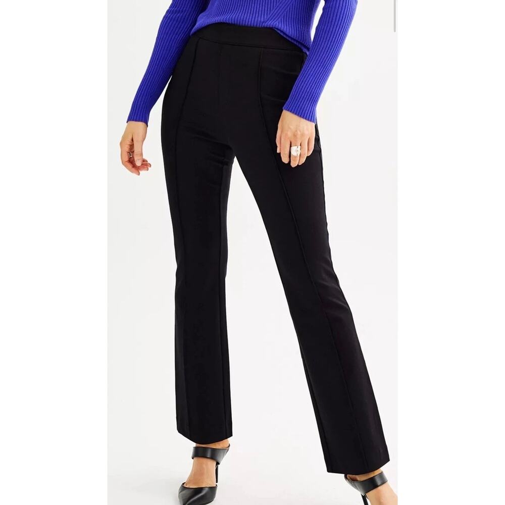 NWOT Nine West Black Ponte Stretch Seamed Bootcut Pull On Pants Women's Size 4X
